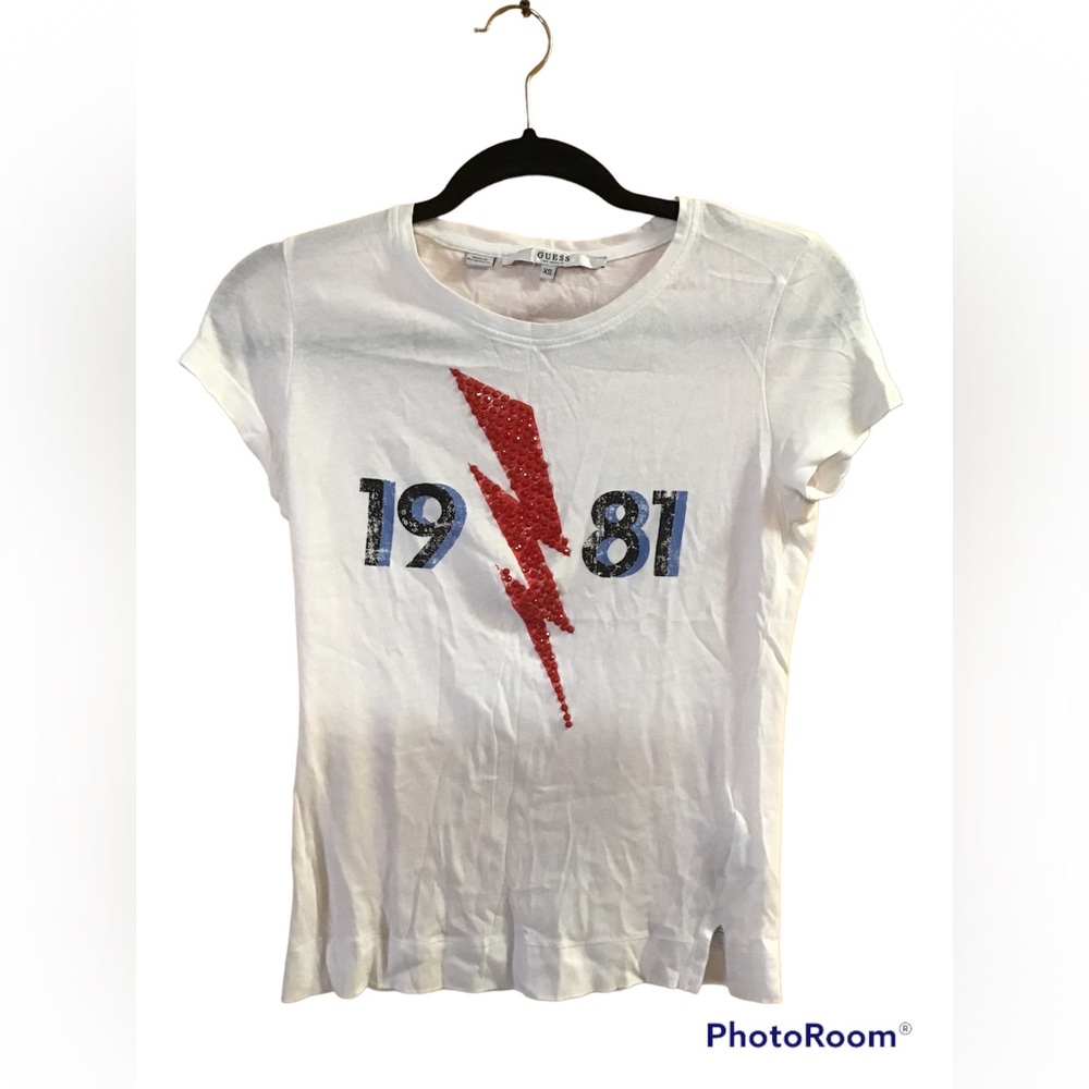 Guess white t-shirt short-fleeve 1981 Logo SIZE XS